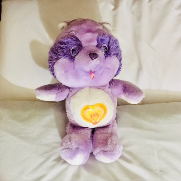 SOLD OUT——— ORIGINAL 1984 CARE BEAR COUSINS BRIGHT HEART RACCOON 13” Plush - Picture 3 of 10